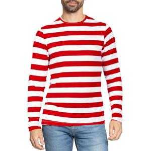 imageSTRETCH IS COMFORT Boys and Mens Oh So Soft Long Sleeve Top  Youth SAdult 3XRed White Stripes