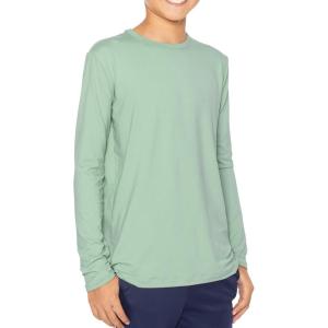 imageSTRETCH IS COMFORT Boys and Mens Oh So Soft Long Sleeve Top  Youth SAdult 3XSage Green