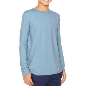 imageSTRETCH IS COMFORT Boys and Mens Oh So Soft Long Sleeve Top  Youth SAdult 3XSlate Blue