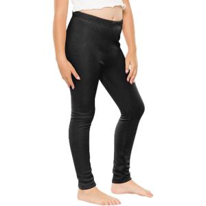imageSTRETCH IS COMFORT Girls Cotton Footless Leggings  Stretchy  Size 216Black Fleece
