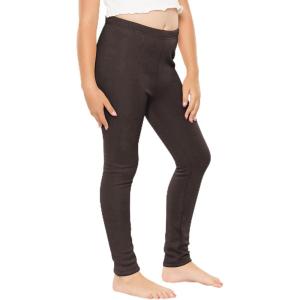 imageSTRETCH IS COMFORT Girls Cotton Footless Leggings  Stretchy  Size 216Brown Fleece