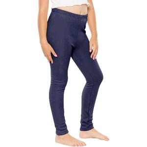 imageSTRETCH IS COMFORT Girls Cotton Footless Leggings  Stretchy  Size 216Navy Fleece