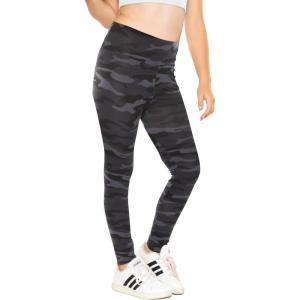 imageSTRETCH IS COMFORT Girls Cotton Stretch High Waisted Leggings and High Waist Biker Shorts Two Lengths to Choose  Size 414Black Camo
