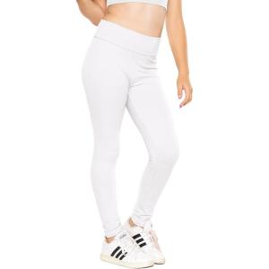 imageSTRETCH IS COMFORT Girls Cotton Stretch High Waisted Leggings and High Waist Biker Shorts Two Lengths to Choose  Size 414White