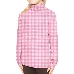imageSTRETCH IS COMFORT Girls Oh So Soft Long Sleeve Turtleneck  Youth Size 216Pink Gingham