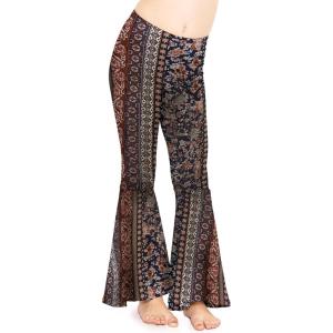 imageSTRETCH IS COMFORT Girls Stretch Bell Bottoms Flare Pants Little  Big Kid Ruffle Bootcut Leggings  Sizes 214Boho Natural Floral