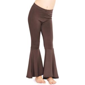 imageSTRETCH IS COMFORT Girls Stretch Bell Bottoms Flare Pants Little  Big Kid Ruffle Bootcut Leggings  Sizes 214Brown
