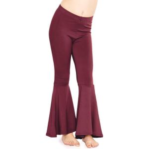 imageSTRETCH IS COMFORT Girls Stretch Bell Bottoms Flare Pants Little  Big Kid Ruffle Bootcut Leggings  Sizes 214Burgundy