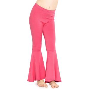 imageSTRETCH IS COMFORT Girls Stretch Bell Bottoms Flare Pants Little  Big Kid Ruffle Bootcut Leggings  Sizes 214Hot Pink