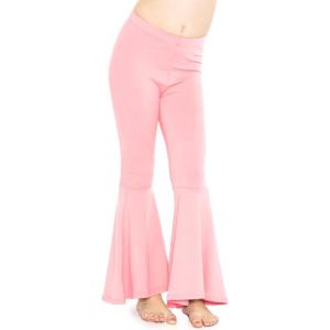 imageSTRETCH IS COMFORT Girls Stretch Bell Bottoms Flare Pants Little  Big Kid Ruffle Bootcut Leggings  Sizes 214Light Pink