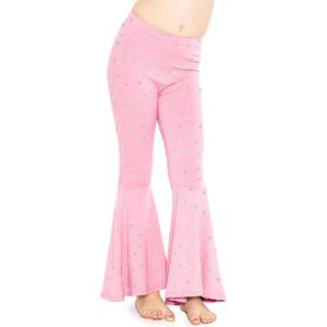 imageSTRETCH IS COMFORT Girls Stretch Bell Bottoms Flare Pants Little  Big Kid Ruffle Bootcut Leggings  Sizes 214Pink Daisies