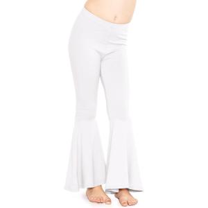 imageSTRETCH IS COMFORT Girls Stretch Bell Bottoms Flare Pants Little  Big Kid Ruffle Bootcut Leggings  Sizes 214White