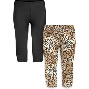 imageSTRETCH IS COMFORT Toddler Infant Leggings Tights 2 Pack  Stretchy Leggings  3 Months  24 MonthsBlack  Brown Cheetah