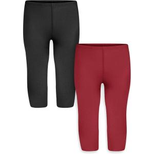imageSTRETCH IS COMFORT Toddler Infant Leggings Tights 2 Pack  Stretchy Leggings  3 Months  24 MonthsBlack  Burgundy