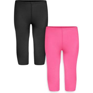 imageSTRETCH IS COMFORT Toddler Infant Leggings Tights 2 Pack  Stretchy Leggings  3 Months  24 MonthsBlack  Hot Pink