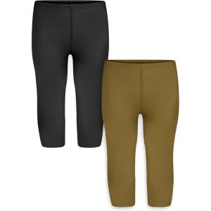 imageSTRETCH IS COMFORT Toddler Infant Leggings Tights 2 Pack  Stretchy Leggings  3 Months  24 MonthsBlack  Olive