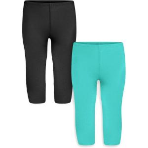 imageSTRETCH IS COMFORT Toddler Infant Leggings Tights 2 Pack  Stretchy Leggings  3 Months  24 MonthsBlack  Turquoise