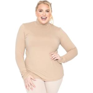 imageSTRETCH IS COMFORT Womens Plus Size Relaxed and Regular Turtleneck  XL  7XBeige