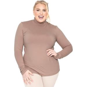 imageSTRETCH IS COMFORT Womens Plus Size Relaxed and Regular Turtleneck  XL  7XMocha