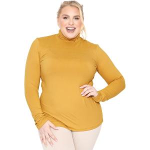 imageSTRETCH IS COMFORT Womens Plus Size Relaxed and Regular Turtleneck  XL  7XMustard Yellow