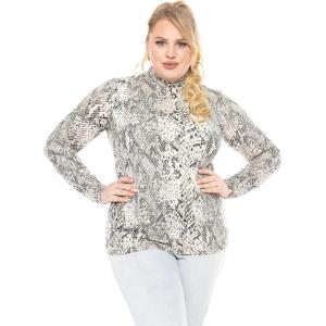 imageSTRETCH IS COMFORT Womens Plus Size Relaxed and Regular Turtleneck  XL  7XSnake
