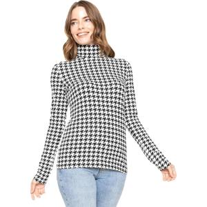 imageSTRETCH IS COMFORT Womens and Plus Relaxed and Regular Turtleneck  XS 7XHoundstooth
