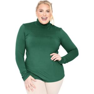 imageSTRETCH IS COMFORT Womens and Plus Relaxed and Regular Turtleneck  XS 7XHunter Green