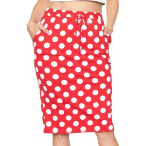 imageWomens Oh So Soft Jogger Skirt with Pockets  Small3XRed White Polkadot