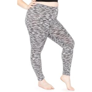 imageWomens Oh So Soft Plus Size Full and Knee Length Leggings  Small to 7XBlack Spacedye