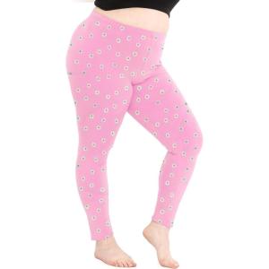 imageWomens Oh So Soft Plus Size Full and Knee Length Leggings  Small to 7XPink Daisies