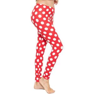 imageWomens Oh So Soft Plus Size Full and Knee Length Leggings  Small to 7XRed White Polkadot