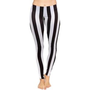 imageWomens Oh So Soft Plus Size Full and Knee Length Leggings  Small to 7XVertical Black and White Stripes