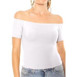 imageWomens and Plus Oh So Soft Off Shoulder MidLength TopWhite