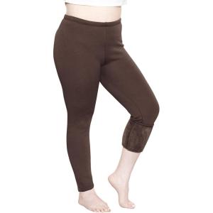 imageWomens and Plus Size KneeLength and Ankle Length LeggingsBrown Fleece