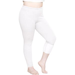 imageWomens and Plus Size KneeLength and Ankle Length LeggingsWhite Fleece