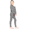 imageSTRETCH IS COMFORT Oh So Soft Youth Girls Long Sleeve Crew and Leggings Set Includes Top and BottomCheckered Black and White