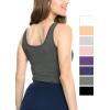 imageSTRETCH IS COMFORT Womens Oh So Soft Cropped and Long Length Tank Top  Small  5XBlack and Charcoal Gray