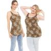 imageSTRETCH IS COMFORT Womens Oh So Soft Cropped and Long Length Tank Top  Small  5XBrown Cheetah