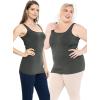 imageSTRETCH IS COMFORT Womens Oh So Soft Cropped and Long Length Tank Top  Small  5XCharcoal Gray