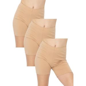 imageSTRETCH IS COMFORT Girls Cotton Biker Shorts  3 Pack  Size 416 Beige