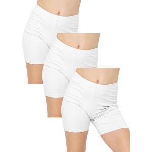 imageSTRETCH IS COMFORT Girls Cotton Biker Shorts  3 Pack  Size 416 White