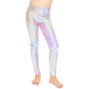 imageSTRETCH IS COMFORT Girls Metallic Mystique LeggingsHolographic Silver