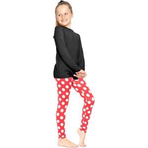 imageSTRETCH IS COMFORT Oh So Soft Youth Girls Long Sleeve Crew and Leggings Set Includes Top and BottomBlack  Red Polkadot