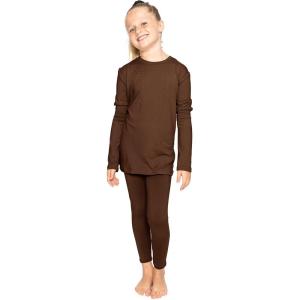 imageSTRETCH IS COMFORT Oh So Soft Youth Girls Long Sleeve Crew and Leggings Set Includes Top and BottomBrown