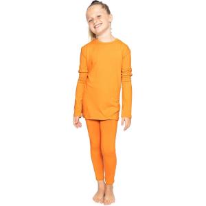 imageSTRETCH IS COMFORT Oh So Soft Youth Girls Long Sleeve Crew and Leggings Set Includes Top and BottomOrange