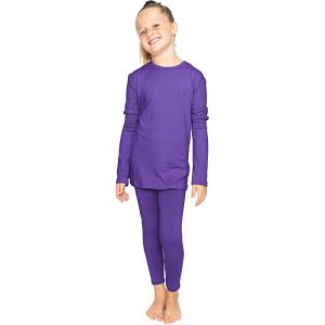 imageSTRETCH IS COMFORT Oh So Soft Youth Girls Long Sleeve Crew and Leggings Set Includes Top and BottomPurple