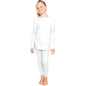 imageSTRETCH IS COMFORT Oh So Soft Youth Girls Long Sleeve Crew and Leggings Set Includes Top and BottomWhite