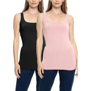 imageSTRETCH IS COMFORT Womens Oh So Soft Cropped and Long Length Tank Top  Small  5XBlack  Mauve