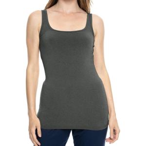 imageSTRETCH IS COMFORT Womens Oh So Soft Cropped and Long Length Tank Top  Small  5XCharcoal Gray