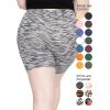 imageSTRETCH IS COMFORT Womens Plus Size Cotton Biker Shorts  Cotton  XLarge  7XBlack Spacedye